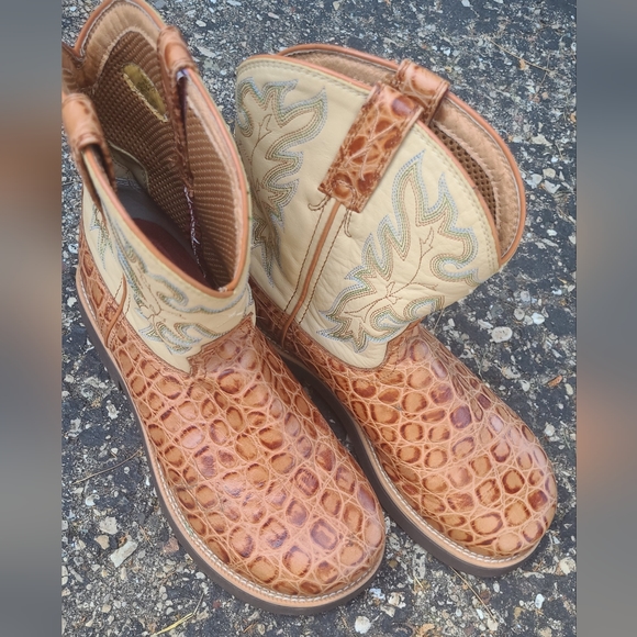 Twisted X Cognac Gator Print Cowgirl Boots - Picture 1 of 3